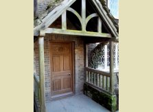Hand carved Oak front door with Linen-fold panels